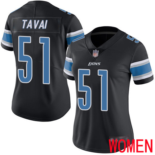 Detroit Lions Limited Black Women Jahlani Tavai Jersey NFL Football #51 Rush Vapor Untouchable->women nfl jersey->Women Jersey